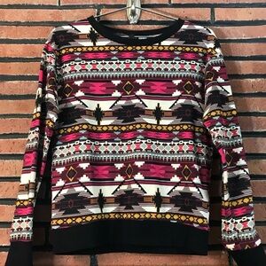 H&M Vibrant Patterned Sweater - Pink, Black, Yellow